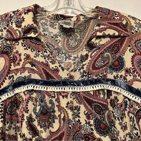 Ivy Jane long sleeve paisley blouse size L - Picture 4 of 7
